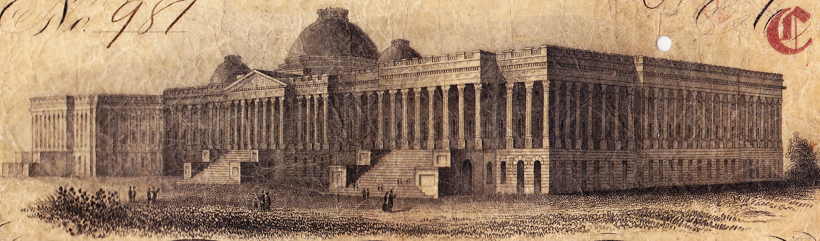 An early depiction of the Capitol in Washington.