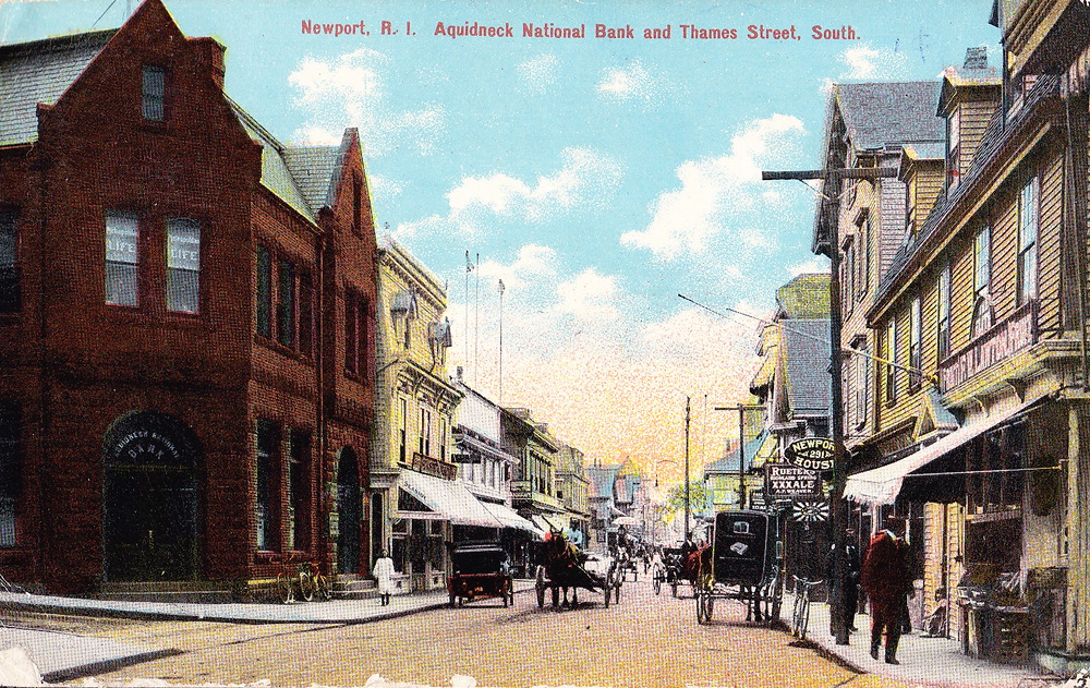 A 1937 postcard view of the bank. 