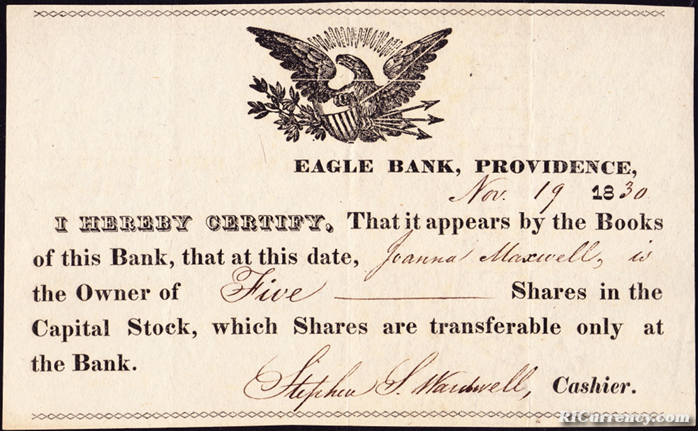 Stock certificate. 