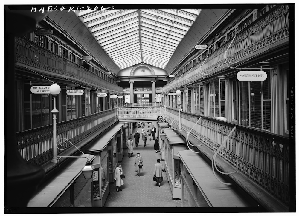 Interior of the Arcade, 1958. (Source: Library of Congress.)