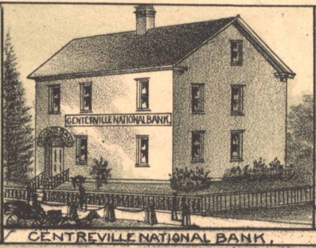 A detail of a map of Centreville shows the bank's former home. 