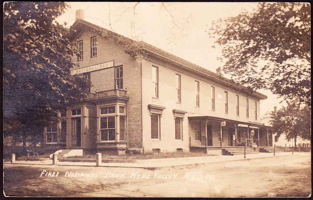 A postcard showing the bank. 