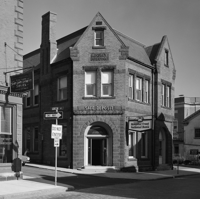 Hospital Trust's branch on Thames Street in Newport, 1972. This was the former home of the Aquidneck National Bank. 