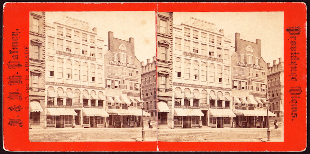 This 19th-century stereoview presents another view of the bank's second-floor office.