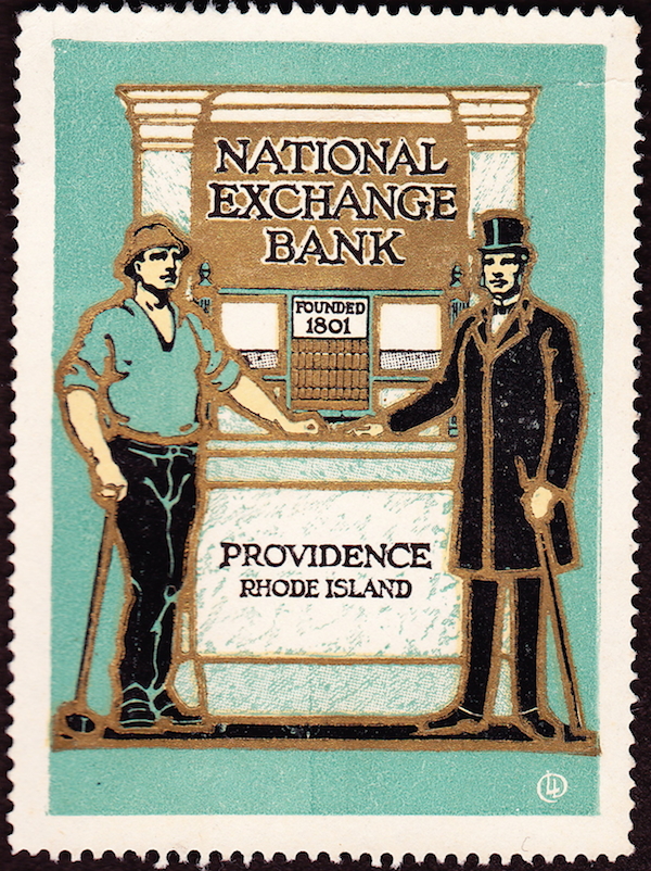 A vintage stamp from the bank.