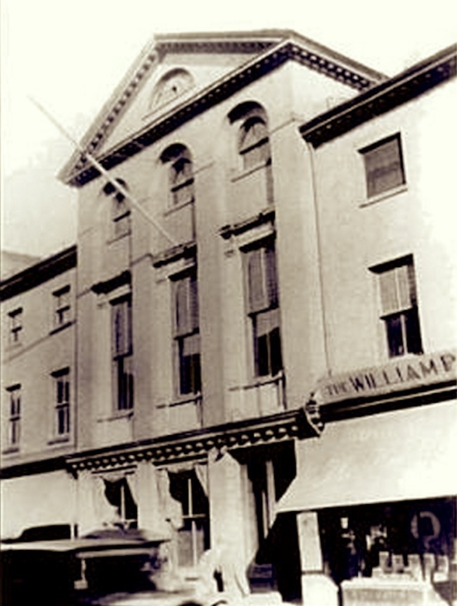 Built by Asher Durand at  264 Thames Street, the Rhode Island Union Bank called this building home for many years. 