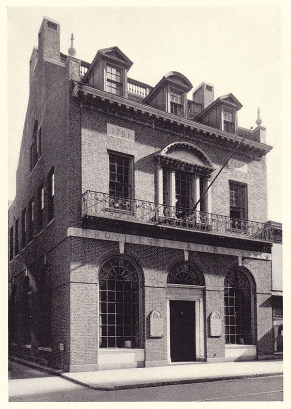 The Providence National Bank building on Westminster Street. 