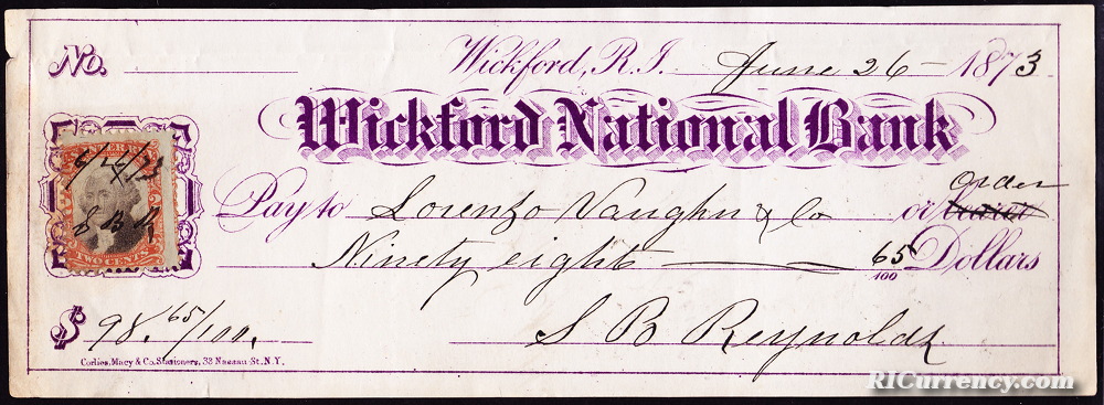 Check from June 26, 1863. 