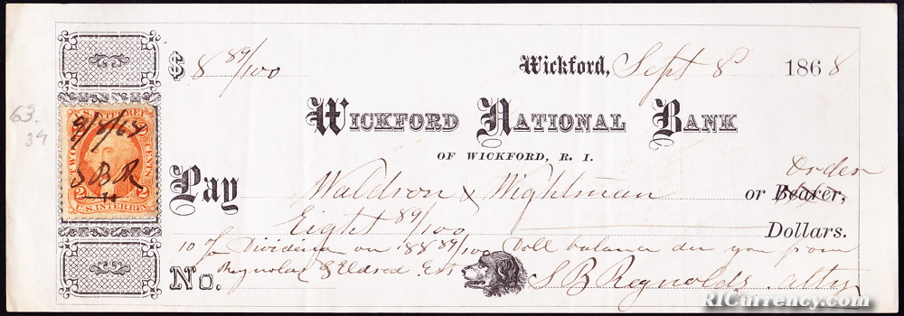 Check from September 8, 1868. 