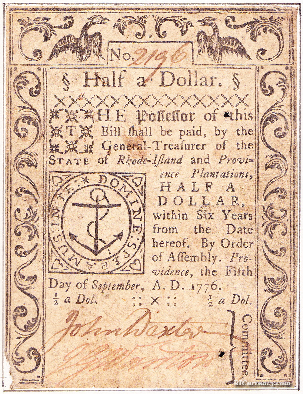 One Half of a Dollar