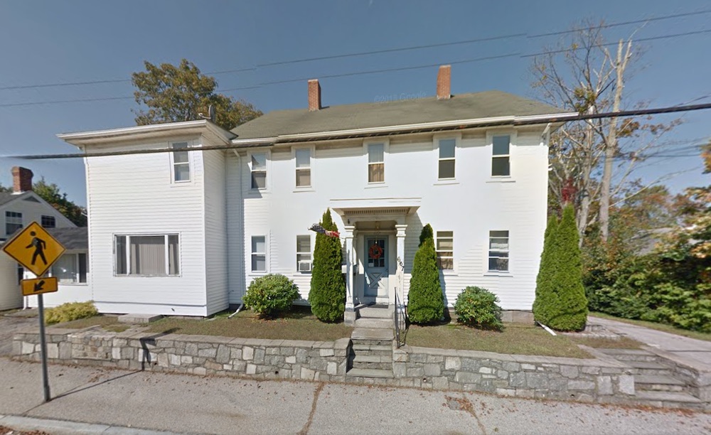 This building at 667 Washington Street in Coventry was the home of the Coventry Bank. It was built c. 1840 and is described as a, "2 ½ story Greek Revival building with a gable roof and two internal chimneys."