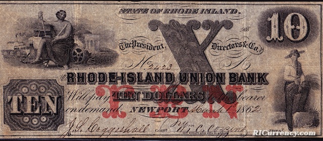 Rhode Island Union Bank $10