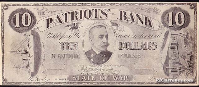 Patriots’ Bank $10 Ad Note