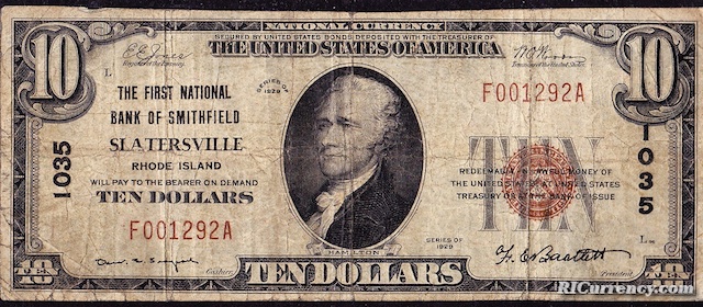 First National Bank of Smithfield $10