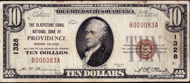 Blackstone Canal National Bank $10