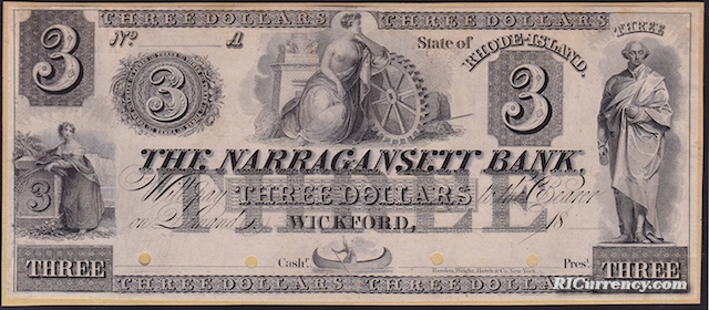 Narragansett Bank $3 Proof