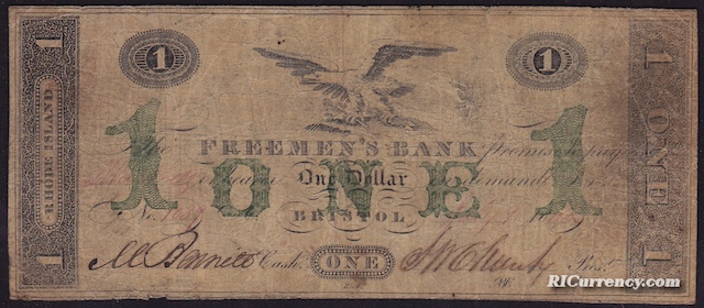 Freemen’s Bank $1