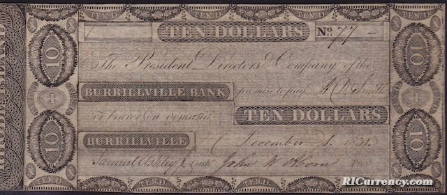 Burrillville Bank $10