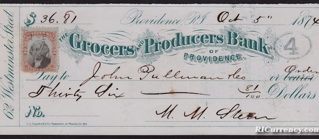 Grocers & Producers Bank Check