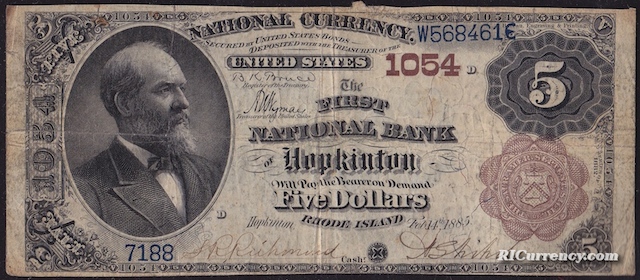 First National Bank of Hopkinton $5