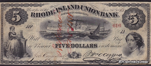 Rhode Island Union Bank $5