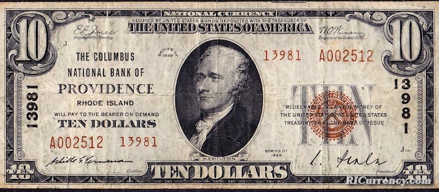 Columbus National Bank $10