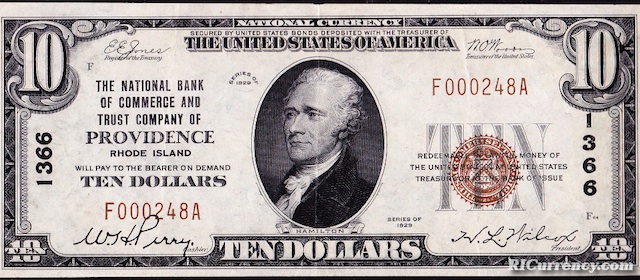 Bank of Commerce & Trust $10