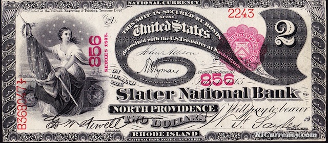 Slater National Bank $2