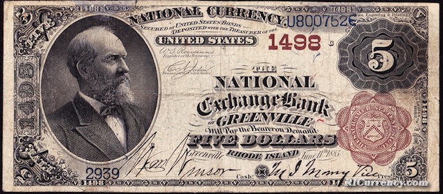 National Exchange Bank of Greenville $5