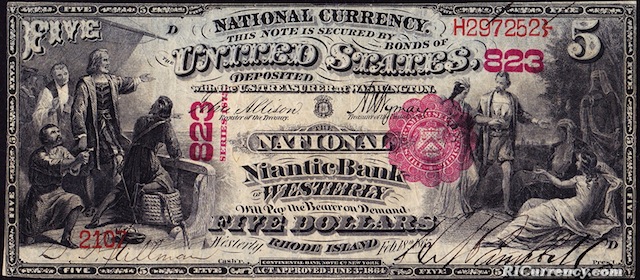 National Niantic Bank $5