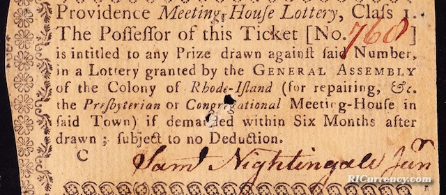 Providence Meeting House Lottery Ticket