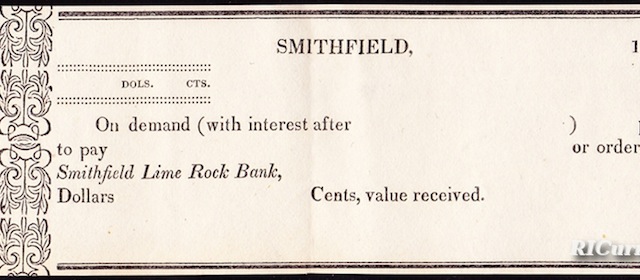 Smithfield Lime Rock Bank Post Note