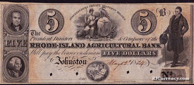 R.I. Agricultural Bank $5