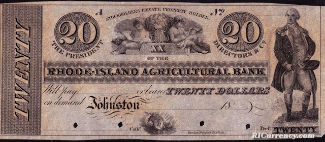 R.I. Agricultural Bank $20