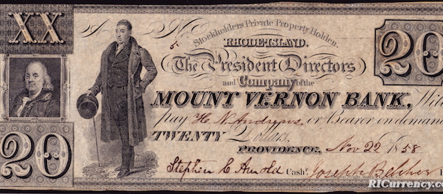 Mount Vernon Bank $20