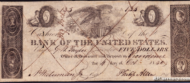 Second Bank of the United States $5