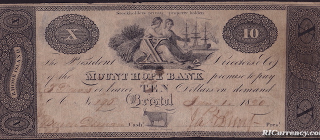 Two Rhode Island RI Patriotic Novelty Currency Bills #108 