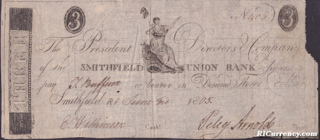 Smithfield Union Bank $3